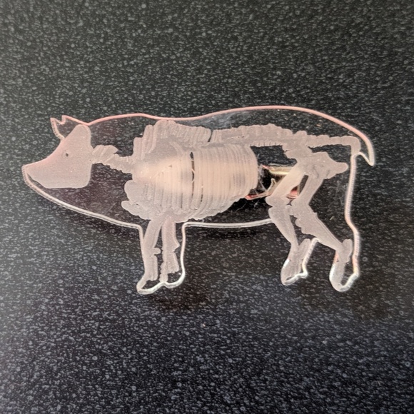 Jewelry - Transparent Pig Skeleton Pin Brooch NWOT Jewelry - Transparent Pig Skeleton Pin Brooch NWOT